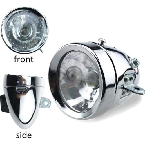 Vintage Bicycle Motorized Bike Friction 12V 6W Generator Headlight Tail Light Kit Head Lamp Friction Dynamo Light Suit