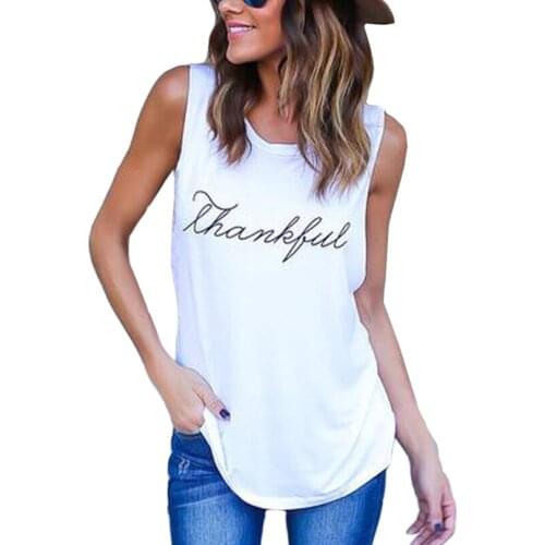 Plus Size S-3XL Summer White T Shirt Women New Arrivals Fashion thanksful Printed T-shirt Woman Tee Tops Casual Female T-shirts