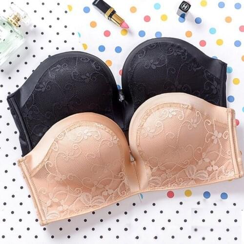 Sexy Underwear Women Strapless Bra for Wedding Dresses Push Up Lace Lingerie Female Half Cup Invisible Bra Backless Brassiere