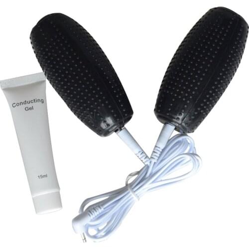 JTKENS 1Pair Tens Massage Hand Ball Stick Roller Yoga Fitness Body Massager Pain Relief With 1pcs Electride Conductive Gel