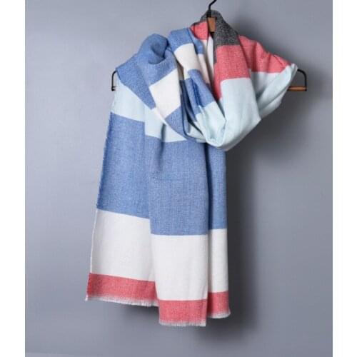 2021 Fashion Newest Block Color Printed Pattern Wool Acrylic Scarf 10pcs/lot