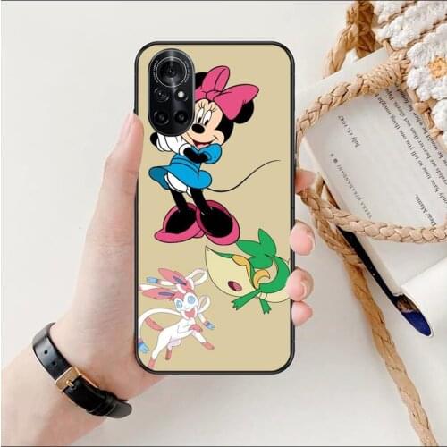 2021 Mickey Mouse Clear Phone Case For Huawei Honor 20 10 9 8A 7 5T X Pro Lite 5G Black Etui Coque Hoesjes Comic Fash design