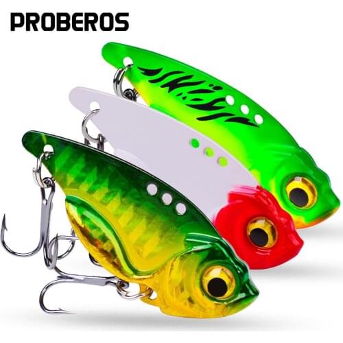 6pc/Lot Proberos Fishing lure 7G-10G-15G Big Spoon Lure with Hooks 6 Color Fishing Bait VIB Big Hard Bait New Set