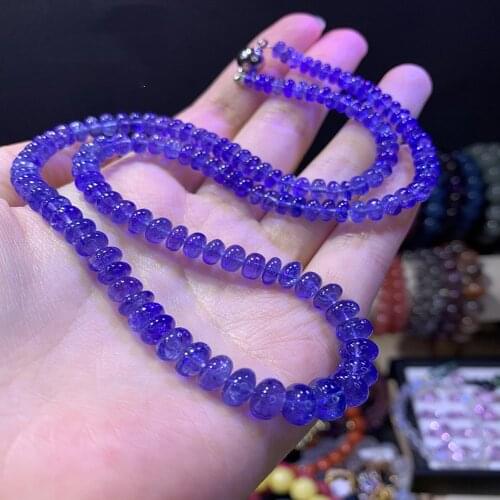 AAAAA Tanzanite blue roundel 3-5mm necklace 40cm wholesale for women xmas gift
