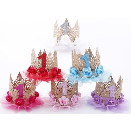 Baby Girls Accessories Flower Headdress Decorative Hairband Headband Kids Birthday Party Fairy Princess Tiaras