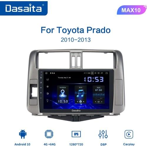 Dasaita Android 10.0 Autoradio for Toyota Prado 150 GPS 2010 2011 2012 2013 BT5.0 Multimedia 9" HD Touch Screen