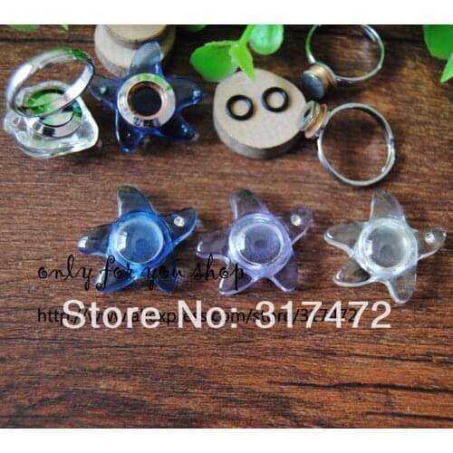 FREE SHIP! 20set/lot colorful starfish art vial pendant perfume pendant Finger Ring DIY NEW