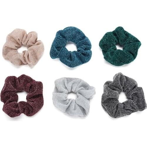 Big Size Women Hair Scrunchies Glitter Elastic Hair Bands Gum Women Dancing Bun Hair Ties Ropes For Ladies Hair Accessories