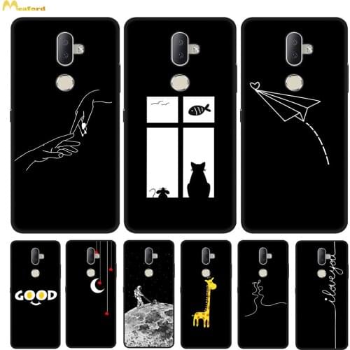 Cover For Alcatel 3v 2018 Phone Cases Silicone Para Alcatel3v 3 V 5099D Etui For Alcatel 3v 2019 Covers Black TPU Painted Fundas