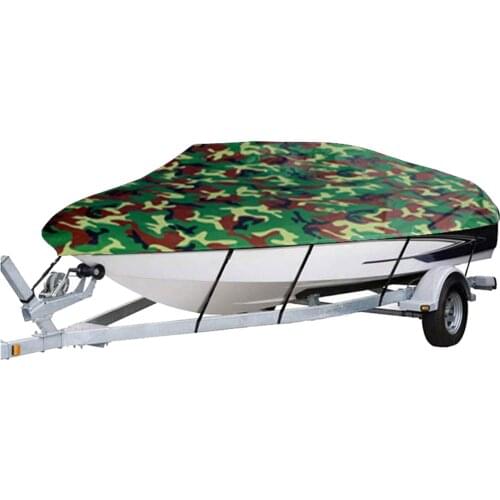 Boat Cover All-weather Protection Full Covers with Adjustable Strip and Buckle Camouflage Style Yacht Outdoor Protection Cover