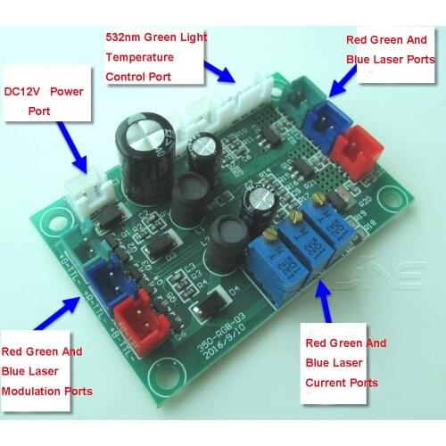 RGB Synthetic White Light 520-450-638nm 500mW Red Green And Blue Laser Drive Circuit TTL Modulation