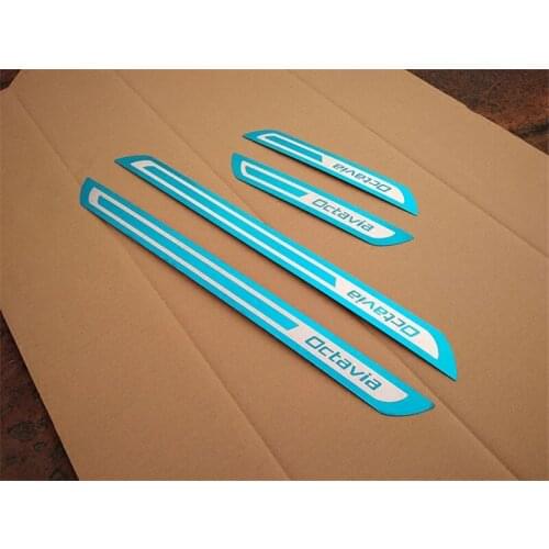 For Skoda Octavia 2007 2008 2009 2010 2011 2012 2013 2014 Car styling New Stainless Door Sill Scuff Plate car Accessories