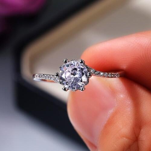 Huitan Fancy Bridal Wedding Rings Modern Design Elegant Female Party Accessories Brilliant Cubic Zircon Luxury Jewelry for Women