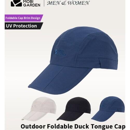 MOBI GARDEN Outdoor Sport Baseball Cap Summer Sunscreen Men Women Fashion Quick Dry Adjustable Folding Hiking Travel Peaked Cap