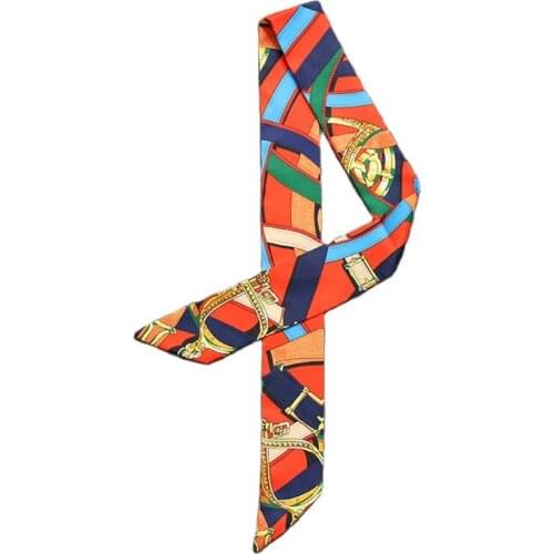 Classic Print Ladies Luxury Scarf Fashion Scarf Shawl Decoration Tied Package Ribbon Skinny Long Hair Scarf Neck Scarf JK31