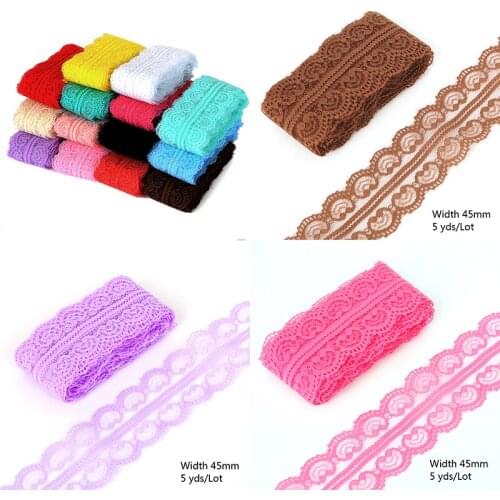 45mm wide beautiful lace ribbon lace fabric DIY embroidery pure lace embroidery decoration 15 color lace fabric 5-10yards