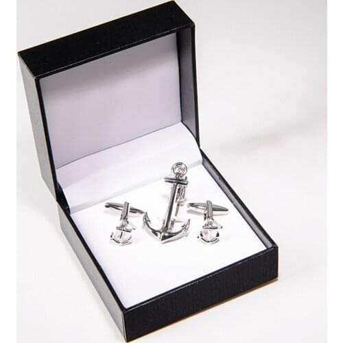 Fashion Anchor Tie Clips and Cufflinks Set Fashion Clips Tie Bar Cuff Button Jewelry For Mens Sailor Business Wedding Party Gift