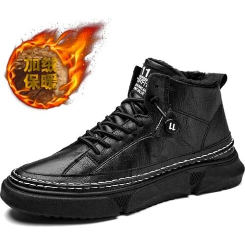 2020 New Winter Mens Warm Short Boots Snow Boots Thickened Plus Cotton Light Cotton Shoes Zapatos De Hombre Chaussure Homme