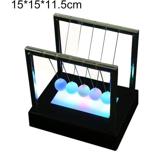 New LED Luminous Light Newton Cradle Pendulum Balance Swing Ball Decorative Ornament