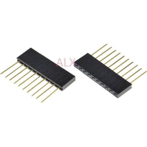 20PCS 10 PIN Single Row Straight FEMALE PIN HEADER 2.54MM PITCH pin long 11MM Strip Connector Socket 1X10 10PIN FOR arduino PCB
