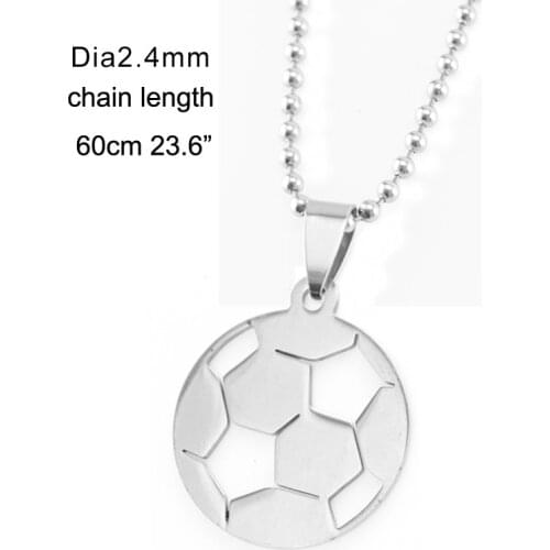 100% stainless steel soccer ball pendant necklace football charm choker collares de futbol best friend necklaces high polished