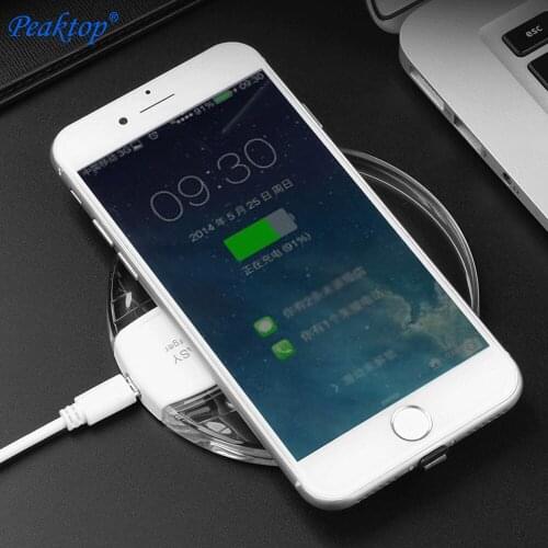 Peaktop Qi Wireless Charger For Apple iPhone X 8 Plus Samsung Galaxy Note 8 S8 S7 S9 plus Desktop Fast Wireless Charging Pad