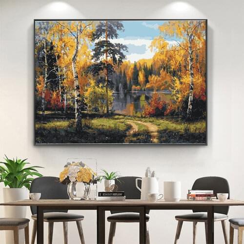 Landscape Scenery DIY Cross Stitch 11CT Embroidery Kits Craft Needlework Set Cotton Thread Printed Canvas Home Sell
