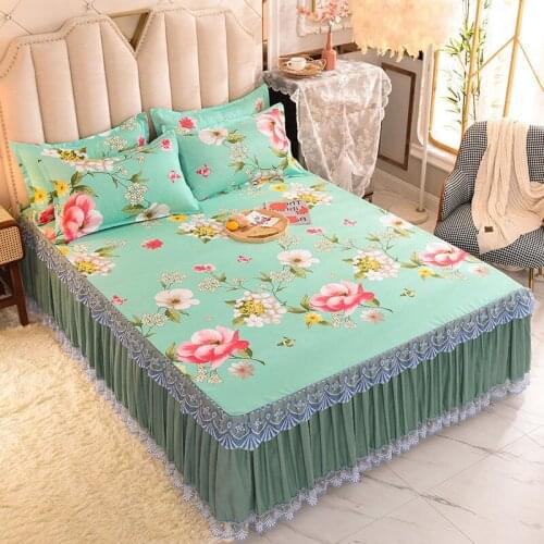 Bed skirt single piece pure brushed sheets Simple bed cover bedspread Simmons bed cover (no pillowcase)