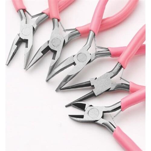 Pink Jewelry Anti-slip Splicing and Fixing Jewelry Pliers Tool for DIY Necklace Earring Jewelry Accessory Making Design