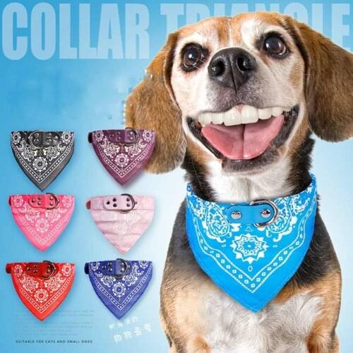 Puppy Cat Neck Scarf Dog Bandana Chihuahua Pitbull Pet Supplies Fashion Adjustable Leather Collar Neckerchief Collar Perro E