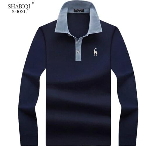 Keep warm New Fashion Men Polo Shirt Solid Color Slim Fit Polo Men Long Sleeve Mercerized Cotton Casual Polos Shirt Mens S-10XL