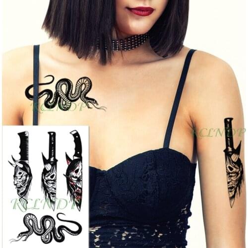 Waterproof Temporary Tattoo Sticker prajna pattern knife snake animal fake tatto flash arm tatoo body art for girl women men