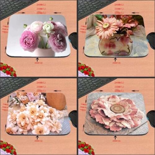 High Quality Sweet Peach Roses Customized Mouse Pad Beautiful and Fragrance Computer Notebook Laptop Gaming Mice Mat Pad