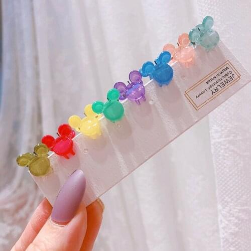 8pcs Disney new candy crystal hair accessories cute childrens girls broken hair small grab clip side clip hair clip