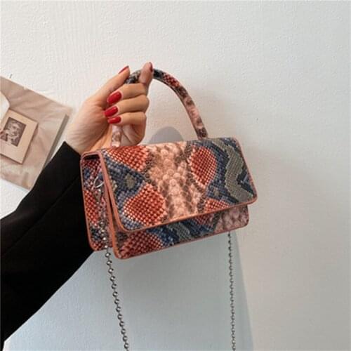 Snake Leopard print Leather Cross-body Bag Ladies Shoulder Bag Designer Designer Ladies Bag Luxury Pu Leather Small Square Bag