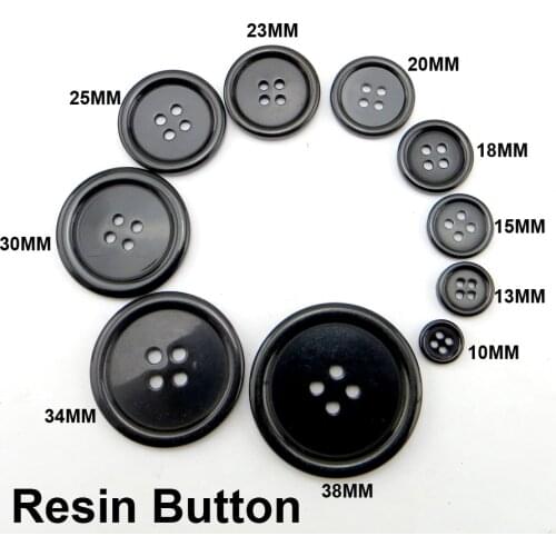 10-38MM Black/white High RESIN Buttons Decorative 4 Holes Coat Kids Sewing Clothes Accessory Round Shirt button Garment R-353