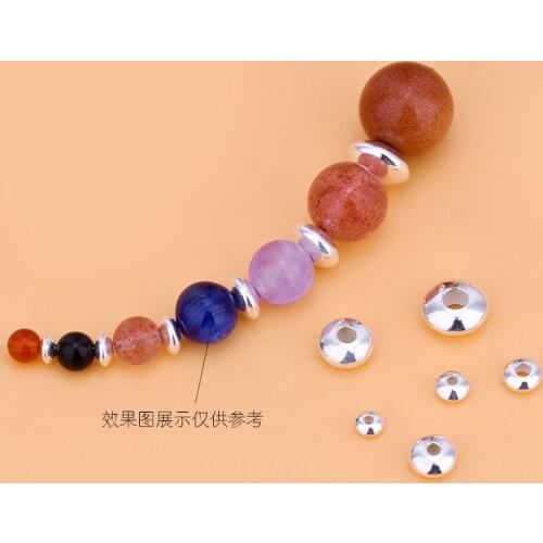10PCS925 sterling silver flying saucer beads, flat beads, diaphragm,silver beads, handmade diy accessories string beads material