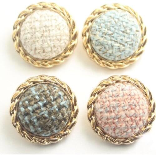 100 PCS 18-25MM New Style Small Fragrant Coat Buttons Metal Bottom Bag Cloth Ladies Fashion Buttons Four Colors