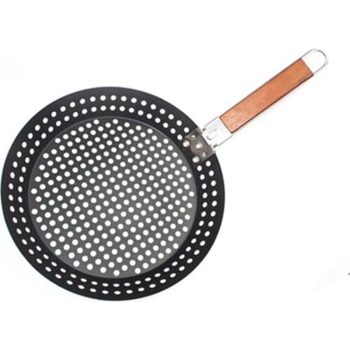 30cm Kitchen Griddle Pan Non-Stick Easy Clean Round Grill Pizza Pans Cast Omelet Crepe Portable Picnic Frying Pan Folding N