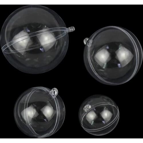 5 Pairs Clear Plastic Fillable Ornaments Ball for Christmas Wedding Party Gift Packaging Boxes Home Decor Fillable Ball Ornament