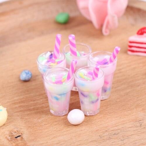 New 5Pcs 1:12 Dollhouse Miniature Cream Drinks Bottles Model Dolls Kitchen Food