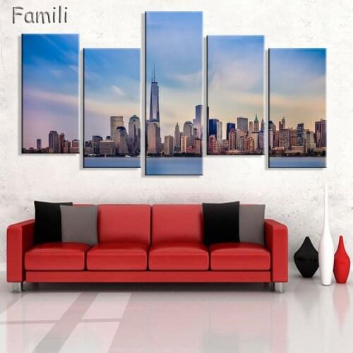 5 Pcs New York City Canvas Painting Modern Wall Pictures For Living Room Home Decor Modular Pictures Unframed