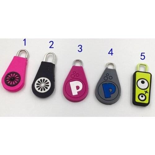 6pcs Soft plastic zipper pendant cartoon Zipper Pull Puller zip cord tab replacement Zipper Head Decoration sewing accessories