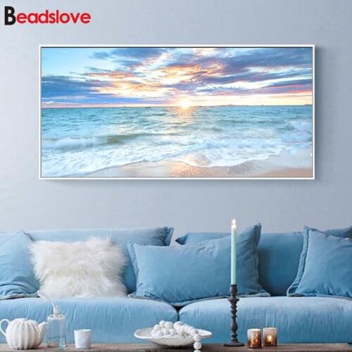 5d Diy Diamond Painting Beach sea scenery outside the window Full Square Round Diamond Embroidery Mosaic Cross Stitch S56
