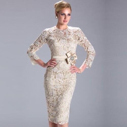 An098 Elegant O-Neck Evening Dress Luxury Appliques lace Short Evening Dress Pretty Sashes Gowns Noble Robe De Soiree