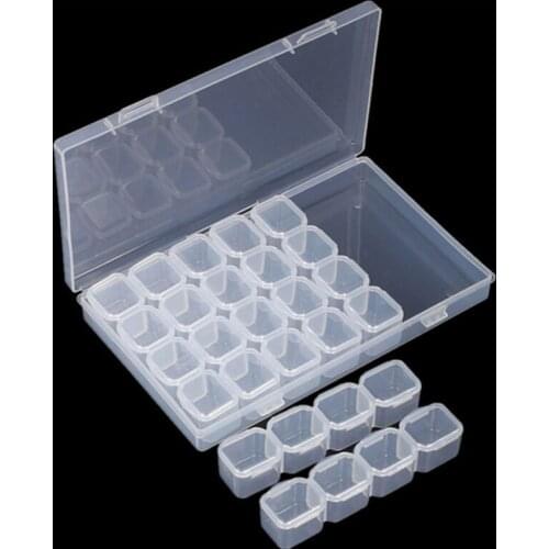 28 Grid Diamond Painting Accessory Case Clear Plastic Beads Weather Storage Box For Diamond Embroidery Cross Stitch Tools