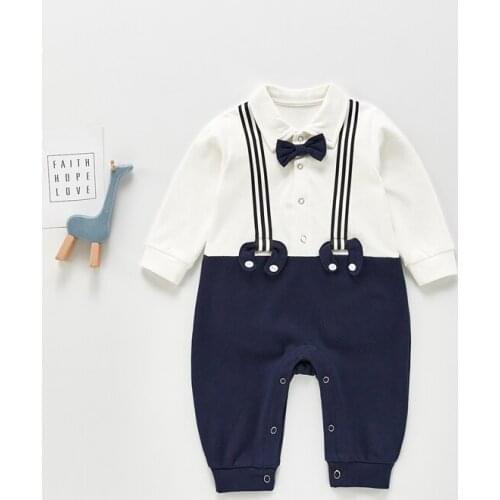 Infant Boys Spring Summer Romper Casual Newborn 0-24 Months First Baptism Birthday Boy Newborn Overalls Infant Boys Clothing