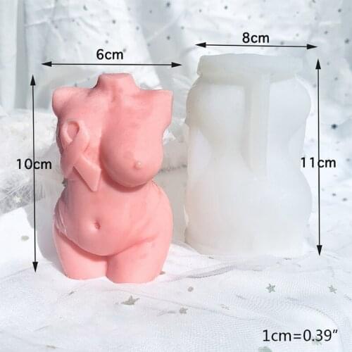 Ornament Resin Mold Female Body Art Make Scented Figure Candles Soy Wax Melt Table Ornament Soap Breast Full Figure