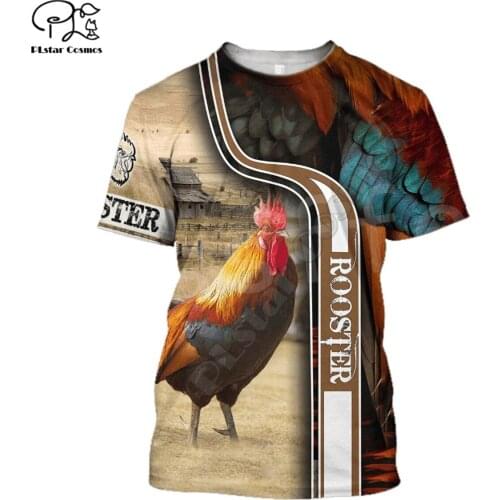 Rooster Animal Chicken Camo Funny 3D Printed Summer women for men Casual Streetwear Tees T-shirt Short sleeve Drop Shipping