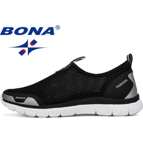 BONA Running Shoes Mens Light Sneakers Mesh Casual Shoes Comfortable Travel Fishing Tennis Breathable Outdoor Sports Shoes
